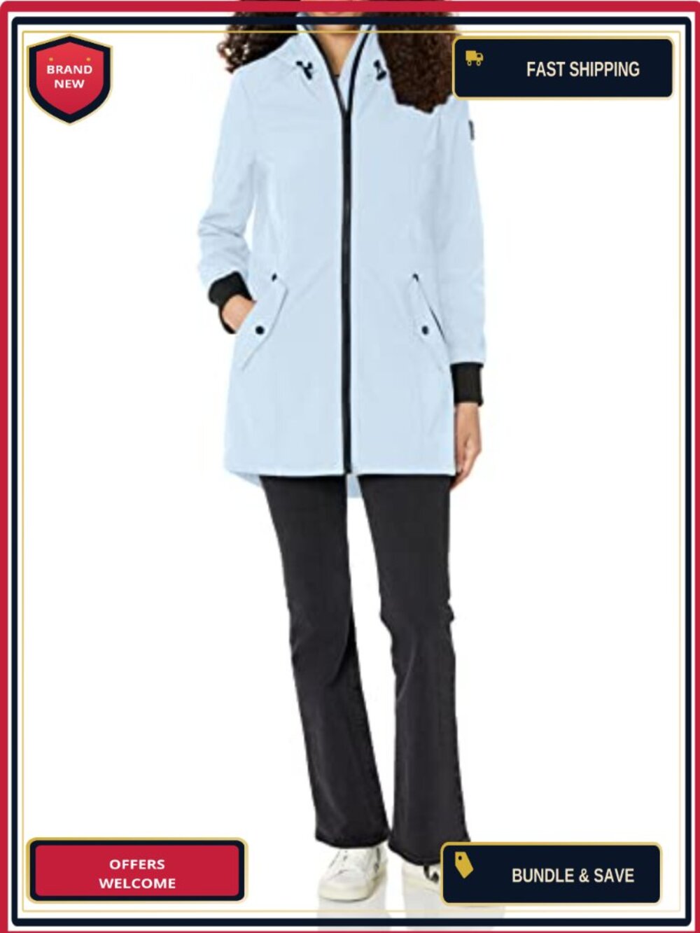 Softshell Anorak Jacket Water Resistant Long Sleeve Zip Pockets